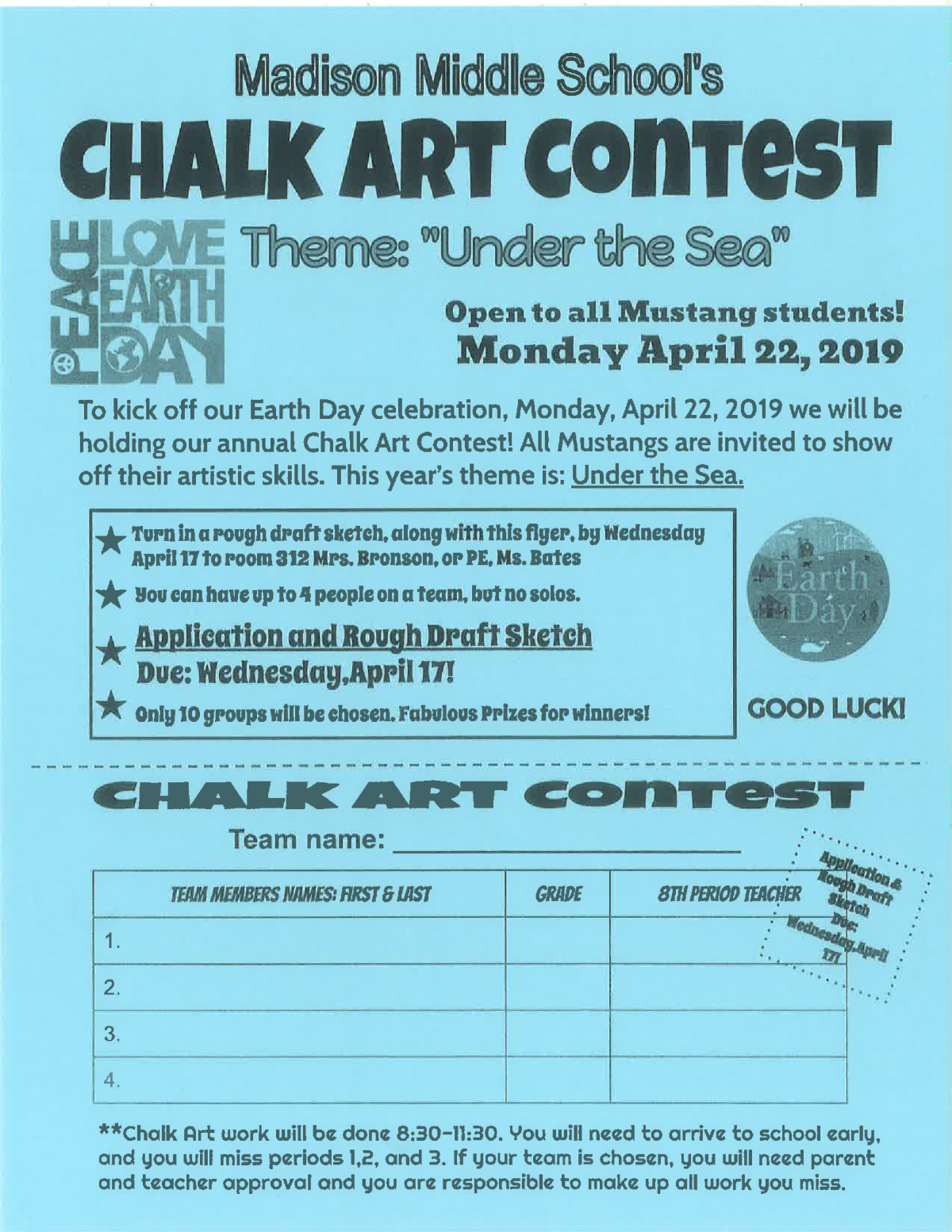 Peachjar Flyers Image Of A Flyer Led Chalk Art Contest