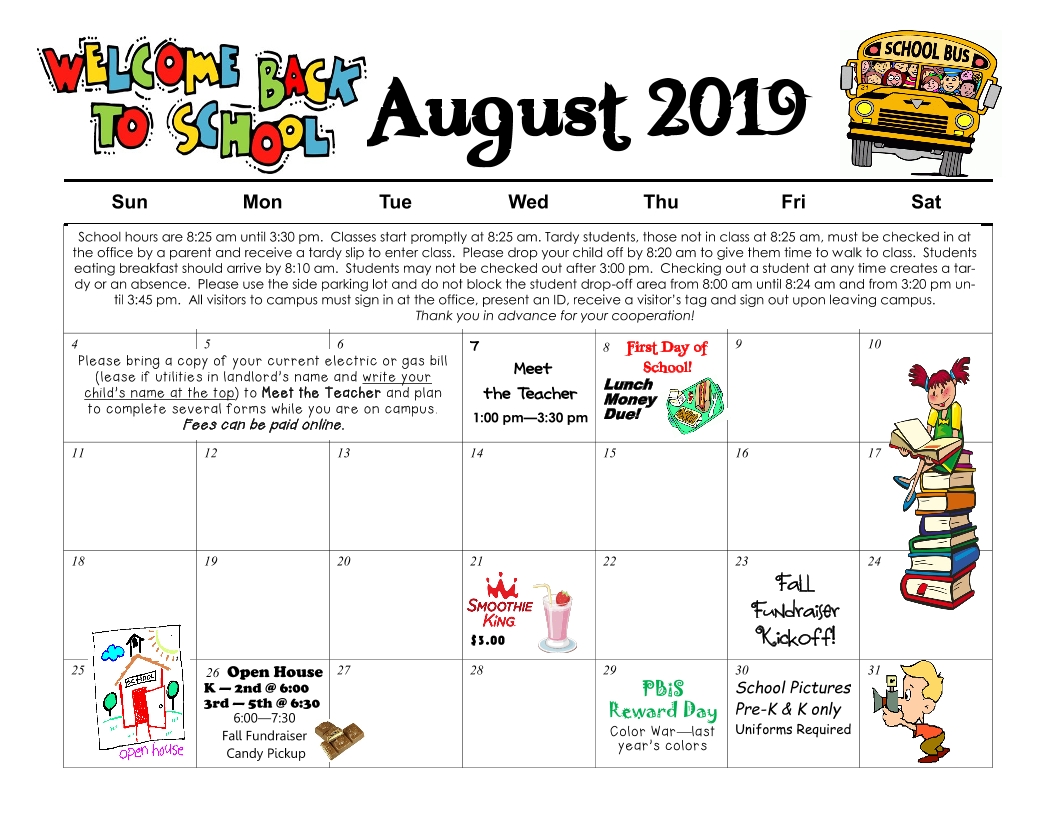 August Calendar