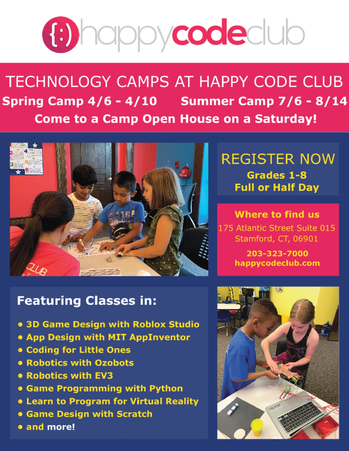 Technology Camps At Happy Code Club - roblox game design camp