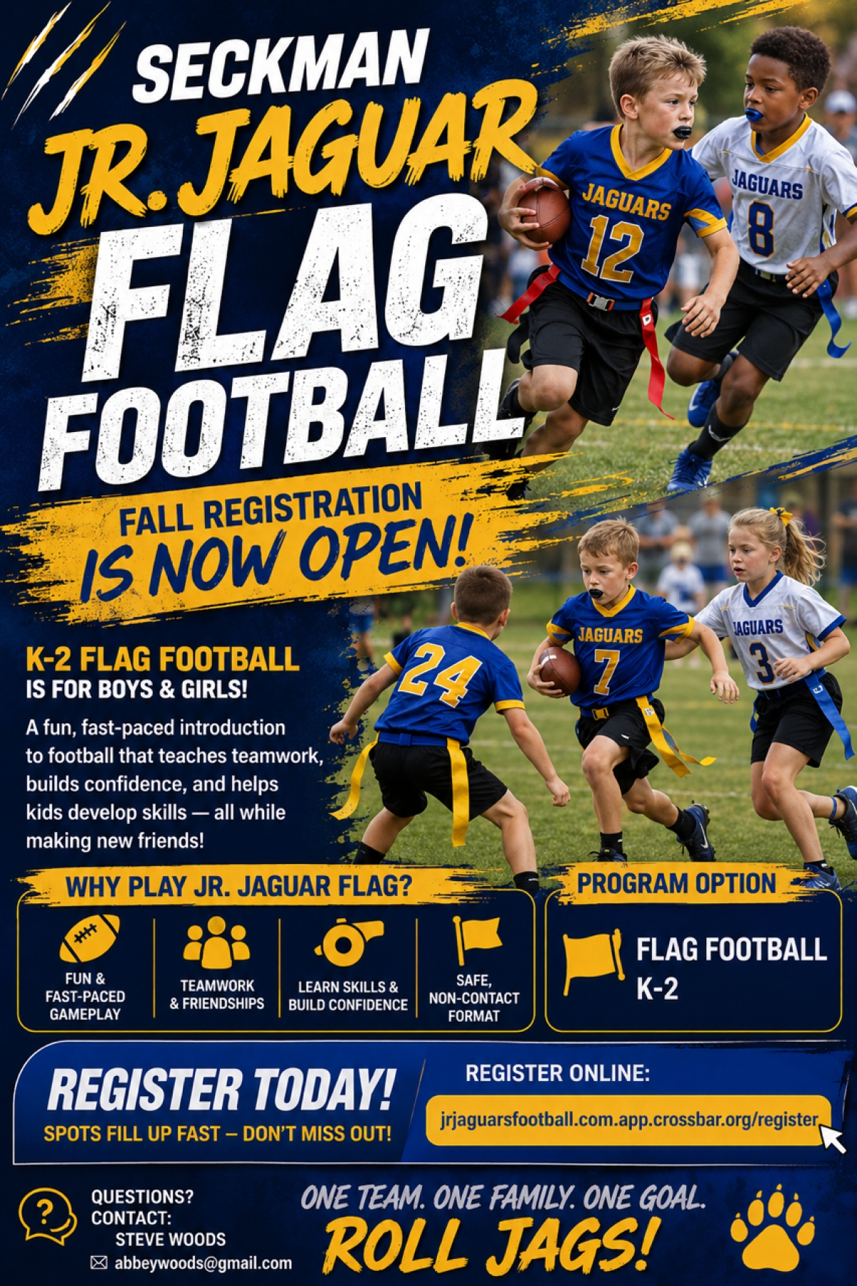 JR. JAGUAR FLAG FOOTBALL FALL REGISTRATION | Peachjar